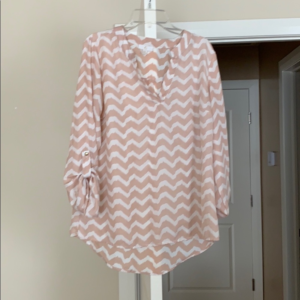 Charming Charlie’s Blush Chevron top